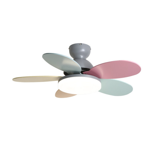 彩色5葉吊扇燈多巴胺吸頂風扇燈兒童房餐廳帶燈風扇吊燈家用吊扇 彩色5葉吊扇燈多巴胺吸頂風扇燈兒童房餐廳帶燈風扇吊燈家用吊扇