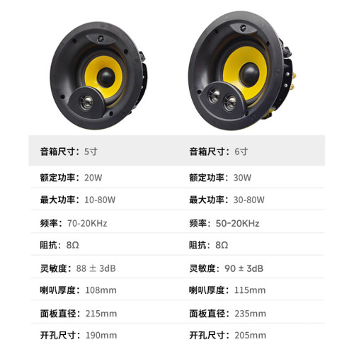 三分頻吸頂喇叭 定阻款高級豪華型天花板吸頂音箱 家庭影院音響 三分頻吸頂喇叭 定阻款高級豪華型天花板吸頂音箱 家庭影院音響