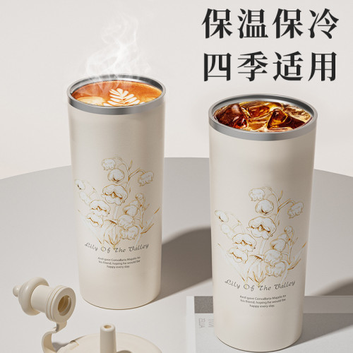 保溫杯咖啡杯女生高顔值水杯大容量吸管杯子生日禮物2025新款杯子 保溫杯咖啡杯女生高顔值水杯大容量吸管杯子生日禮物2025新款杯子