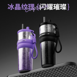 保溫杯女生高顔值學生2025新款陶瓷內膽大容量保冰杯吸管冰霸杯子