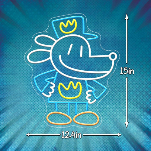 卡通動漫狗人霓虹燈dog man led燈牌 usb供電兒童臥室發光裝飾 卡通動漫狗人霓虹燈dog man led燈牌 usb供電兒童臥室發光裝飾