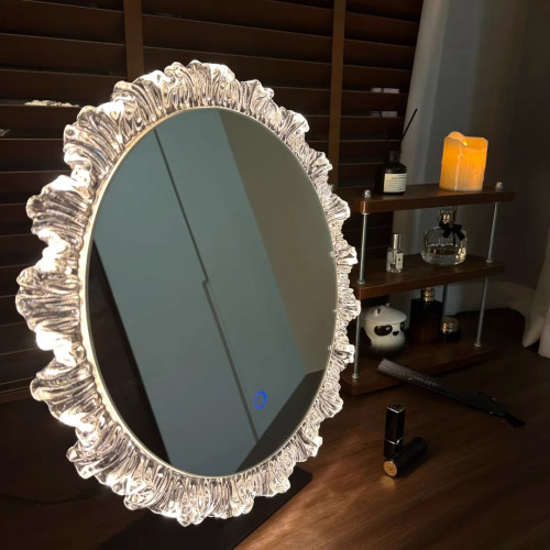 化妝鏡桌上型led燈桌面大號臥室家用補光充電智能網紅ins風梳妝台鏡 化妝鏡桌上型led燈桌面大號臥室家用補光充電智能網紅ins風梳妝台鏡