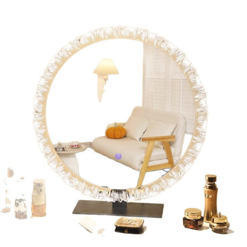 化妝鏡桌上型led燈桌面大號臥室家用補光充電智能網紅ins風梳妝台鏡 化妝鏡桌上型led燈桌面大號臥室家用補光充電智能網紅ins風梳妝台鏡