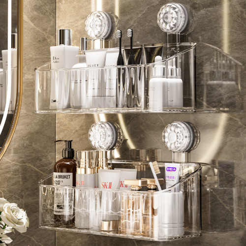 吸盤浴室置物架免打孔衛生間厠所洗手間洗漱台牆上壁掛式收納架子 吸盤浴室置物架免打孔衛生間厠所洗手間洗漱台牆上壁掛式收納架子