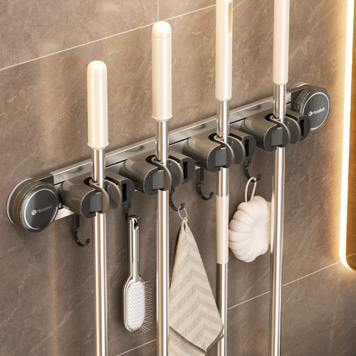 吸盤拖把壁掛夾衛生間免打孔拖把夾掛掃把拖布掛鉤固定架收納神器 吸盤拖把壁掛夾衛生間免打孔拖把夾掛掃把拖布掛鉤固定架收納神器