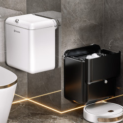 吸盤垃圾桶帶蓋家用厠所壁掛輕奢高顔值客廳大號大容量衛生間紙簍