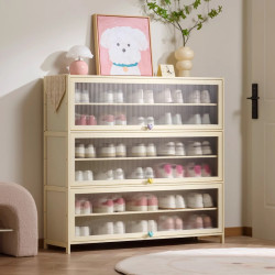 多層鞋架奶油風創意收納鞋櫃家用小窄門口入戶小型宿舍簡易出租房