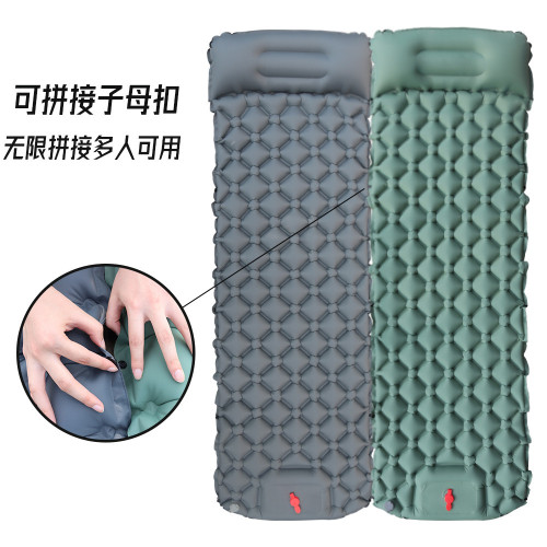 戶外尼龍TPU充氣墊可攜式腳踏超輕自動睡墊帳篷墊單人一體式
