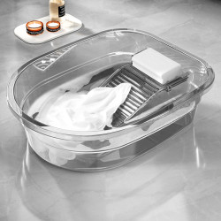 多功能洗衣盆帶搓衣板一體家用塑膠加厚大盆大號洗衣服搓板專用盆