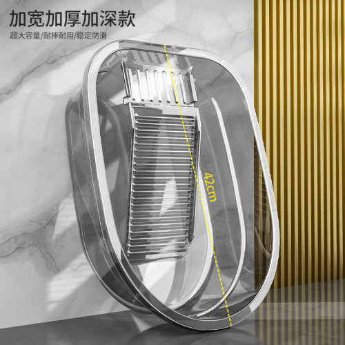 多功能洗衣盆帶搓衣板一體家用塑膠加厚大盆大號洗衣服搓板專用盆 多功能洗衣盆帶搓衣板一體家用塑膠加厚大盆大號洗衣服搓板專用盆