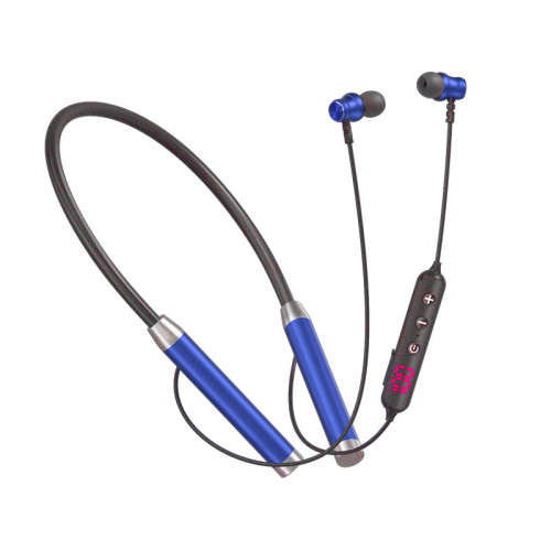 爆款掛脖式藍牙耳機智能數顯重低音運動型可插卡