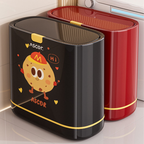 衛生間夾縫垃圾桶帶蓋厠所家用大號大容量可愛紙簍廚房客廳高顔值 衛生間夾縫垃圾桶帶蓋厠所家用大號大容量可愛紙簍廚房客廳高顔值