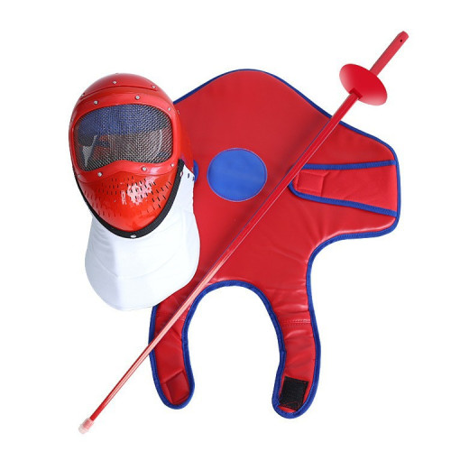 擊劍塑膠套裝三件套兒童套裝馬甲塑膠面罩有聲塑膠感應劍初學裝備 擊劍塑膠套裝三件套兒童套裝馬甲塑膠面罩有聲塑膠感應劍初學裝備