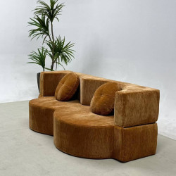 新款壓縮沙發床弧形復古風小戶型客廳可折曡懶人沙發床兩用