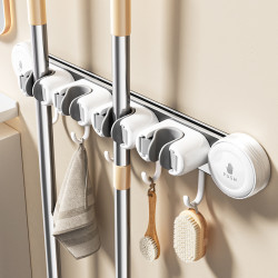 吸盤拖把壁掛夾衛生間免打孔拖布掃把掛鉤牆上固定掛架收納置物架