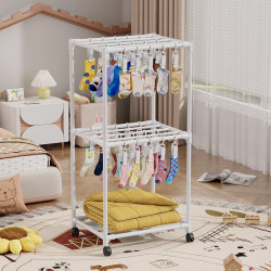 收納神器內衣褲多功能陽台落地晾衣架寶寶嬰兒口水巾晾曬架簡易