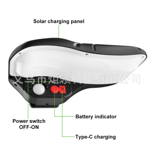 新款太陽能人體感應壁燈天黑自動亮庭院燈TYPE-C可充電牆壁燈 新款太陽能人體感應壁燈天黑自動亮庭院燈TYPE-C可充電牆壁燈