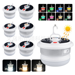 新款太陽能露營燈可攜式帳篷氛圍燈USB充電多功能燈串野營燈