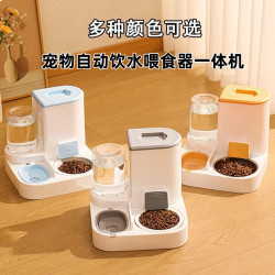 寵物貓咪自動喂食喂水器狗碗貓盆二合一飲水機貓碗狗碗飯盆