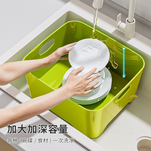瀝水籃洗菜盆家用廚房水槽多功能瀝乾籃菜框濾水籃淘米洗水果神器 瀝水籃洗菜盆家用廚房水槽多功能瀝乾籃菜框濾水籃淘米洗水果神器
