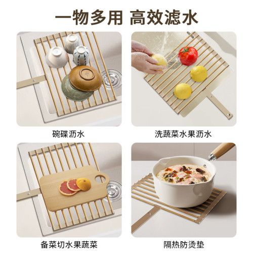 水槽瀝水架廚房家用水池碗碟洗碗盤子餐具收納架果蔬可折曡置物架