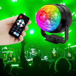 遙控LED小魔球迷你水晶魔球燈電機聲控旋轉舞台燈雷射燈KTV舞台燈