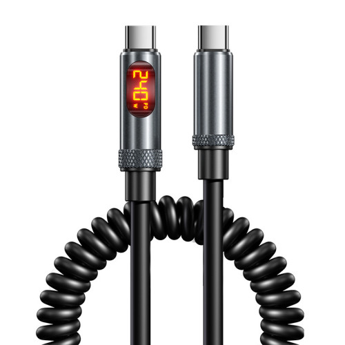 【實時數顯】240W快充數據線車用彈簧數顯適用蘋果華爲安卓充電線 【實時數顯】240W快充數據線車用彈簧數顯適用蘋果華爲安卓充電線