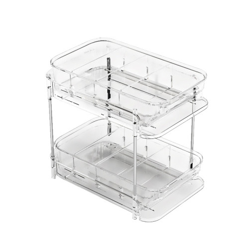 洗漱台下水槽置物架抽拉式多層儲物架子衛生間浴室櫥櫃分層收納架 洗漱台下水槽置物架抽拉式多層儲物架子衛生間浴室櫥櫃分層收納架