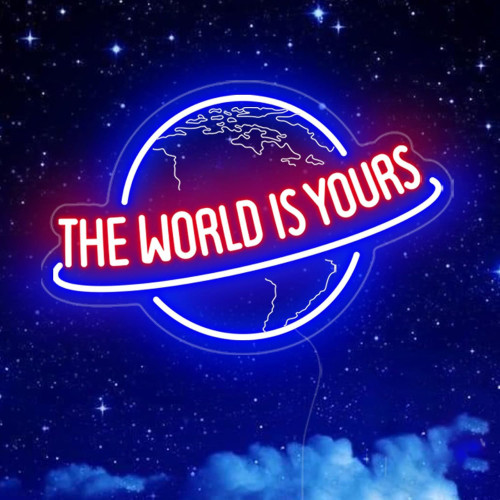 tiktokThe world is yours霓虹燈可調光世界是你的燈牌 tiktokThe world is yours霓虹燈可調光世界是你的燈牌