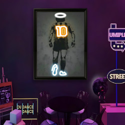 嘻哈明星球星發光掛畫宇航員裝飾霓虹燈壁畫臥室電競房發光畫框