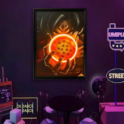 led酒吧掛畫龍珠裝飾壁畫霓虹燈臥室電競房賽博龐克發光畫框