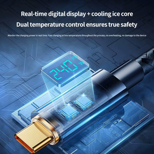 240W超級快充Typec雙頭數據線pd數顯適用於華爲小米蘋果安卓 240W超級快充Typec雙頭數據線pd數顯適用於華爲小米蘋果安卓