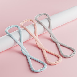 8字拉力器女健身開背瘦背神器家用瑜珈拉伸帶背部矽膠加厚彈力繩