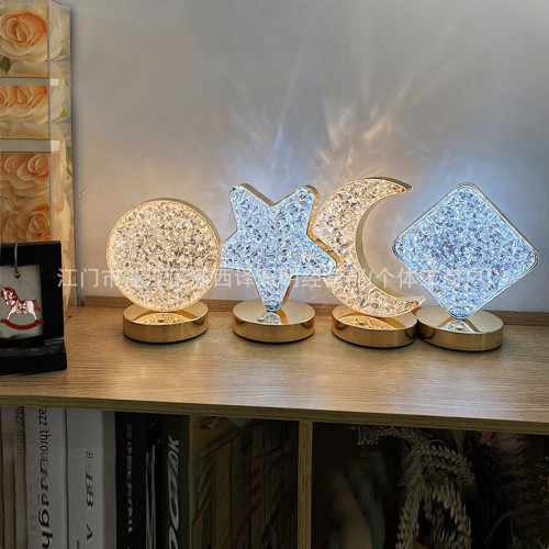 款水晶星星觸控氛圍燈充電床頭LED台燈 水晶燈 小夜燈浪漫餐 款水晶星星觸控氛圍燈充電床頭LED台燈 水晶燈 小夜燈浪漫餐