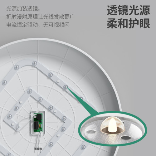 全光譜led三防吸頂燈超薄圓形衛生間浴室陽台臥室廚衛燈過道走廊