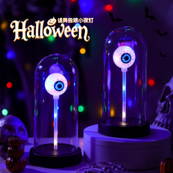 發光獨眼小夜燈擺件萬聖節裝扮氛圍led彩燈鬼節主題室內場景布置
