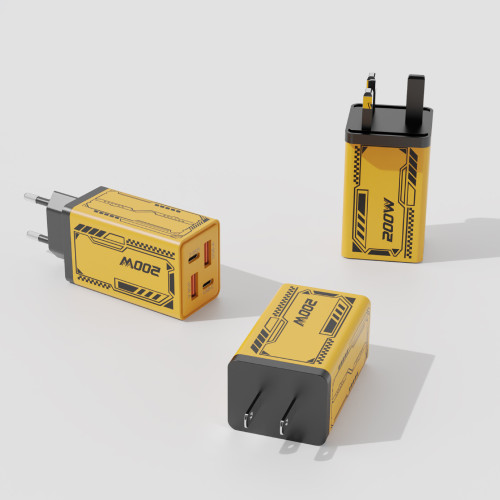 200W多口充電頭雙Typec+雙USB快充頭 適用蘋果華爲手機機甲充電器