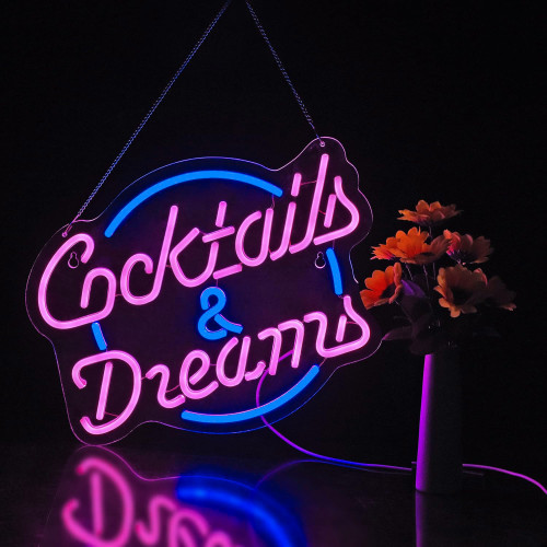 雞尾酒霓虹燈酒吧裝飾發光字亞克力cocktail字母造型燈 雞尾酒霓虹燈酒吧裝飾發光字亞克力cocktail字母造型燈