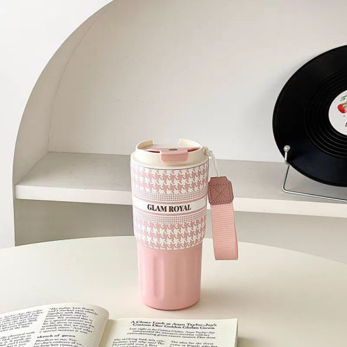 SITARAYURI創意3D格紋保溫杯女生不鏽鋼咖啡杯隨行水杯可攜式批 SITARAYURI創意3D格紋保溫杯女生不鏽鋼咖啡杯隨行水杯可攜式批