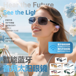藍牙AI智能眼鏡自動開關機金屬彈簧鉸鏈設計智能眼鏡聽歌通話眼鏡