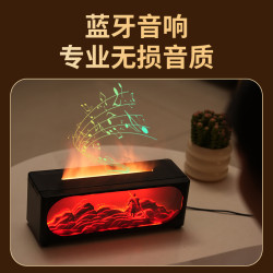 2025新品壁爐仿真火焰香薰機藍牙音箱家用臥室桌面大霧加溼器禮品
