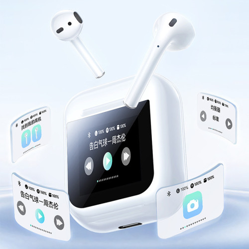 Remax新款半入耳式觸控螢幕藍牙耳機帶顯示屏TWS無線耳機音樂通話耳機 Remax新款半入耳式觸控螢幕藍牙耳機帶顯示屏TWS無線耳機音樂通話耳機