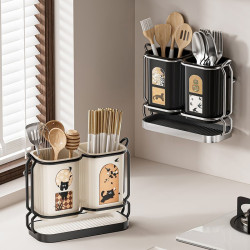 廚房筷子筒台面筷簍餐具勺子瀝水納盒家用壁掛免打孔筷籠置物架