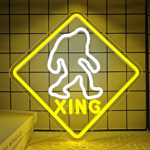 大腳怪霓虹燈UV印刷氛圍裝飾燈USB亞克力發光燈牌 大腳怪霓虹燈UV印刷氛圍裝飾燈USB亞克力發光燈牌