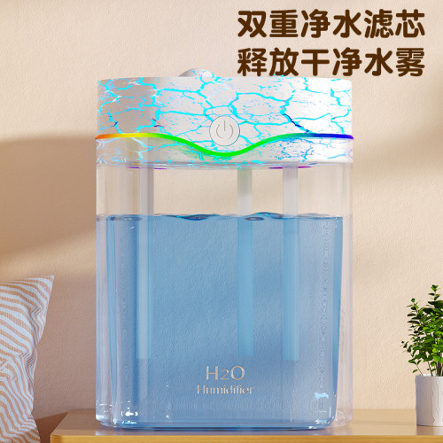 新款創意大容量大霧量加溼器 usb桌面七彩小夜燈香薰機家用擴香機