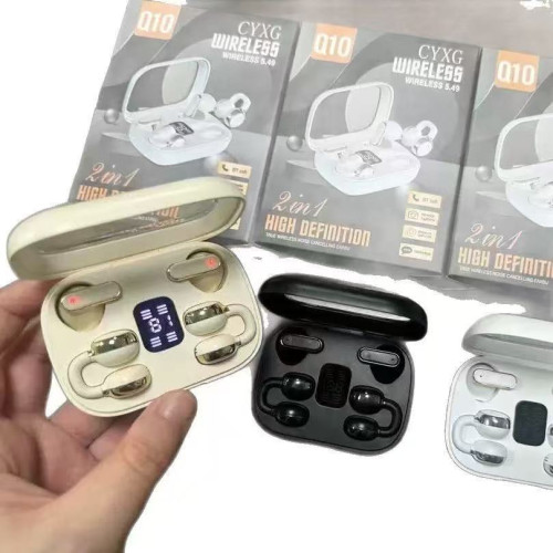 新款Q8雙耳真無線無線藍牙耳機OWS夾耳掛耳式運動降噪耳機超長