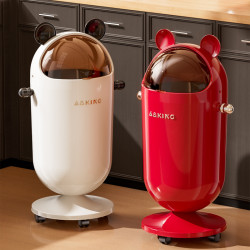 垃圾桶家用高級感帶蓋客廳廚房大號大容量臥室高顔值不彎腰高腳筒