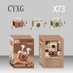 相機款x73無線藍牙耳機TWS雙耳充電倉掛耳式超輕設計黑科技