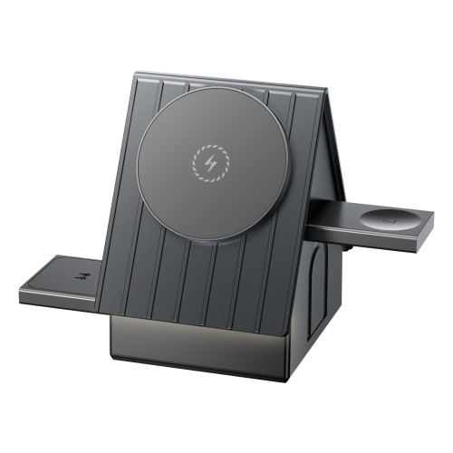 三合一桌面磁吸無線充電器觸控電動伸縮適用蘋果手錶耳機無線充電 三合一桌面磁吸無線充電器觸控電動伸縮適用蘋果手錶耳機無線充電