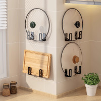 鍋蓋架免打孔壁掛式菜板砧板架家用廚房置物架多功能牆上放置神器